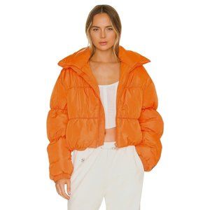 By Dyln Oxford Puffer Coat in Orange XSmall